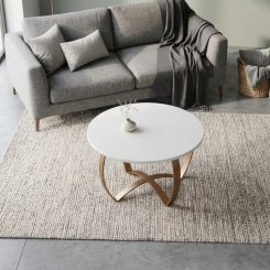 Soffbord Zinz Vit Diam. 80cm Höjd 45cm metallben