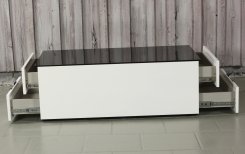 Soffbord Warrington Vit (svart glastopp) 110x60x39cm