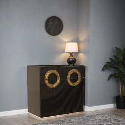 Skänk Witney Svart (svart glastopp) 80x45x79cm