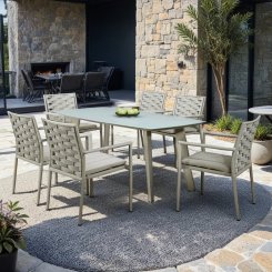 Matgrupp Gullholmen Grå bord + 6 stolar