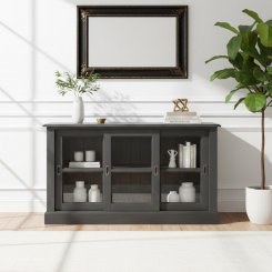 Skänk glas Tyra Svart 146,5x47x86cm