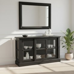 Skänk glas Tyra Svart 146,5x47x86cm