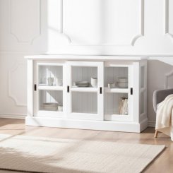 Skänk glas Elvira Vit 146,5x47x86cm