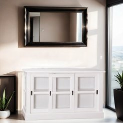 Skänk glas Elvira Vit 146,5x47x86cm
