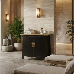 Skänk Tong Svart L90xD38xH76cm