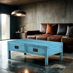 Soffbord Jining Blå lådor 135x75x50cm