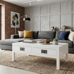 Soffbord Qilzie Vit lådor 135x75x50cm