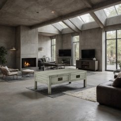 Soffbord Xiou Grå lådor 135x75x50cm