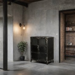 Skåp Trust Svart metall B70xD40xH90cm