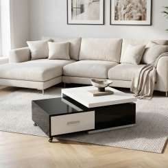 Soffbord Kingsbridge Vit/Svart 125x65x36cm