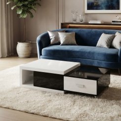 Soffbord Kingsbridge Vit/Svart 125x65x36cm