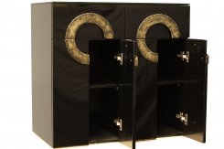 Skänk Witney Svart (svart glastopp) 80x45x79cm