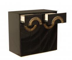 Skänk Witney Svart (svart glastopp) 80x45x79cm