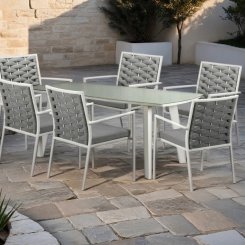 Matgrupp Gullholmen Vit bord + 6 stolar