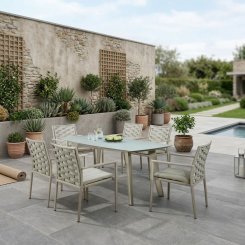 Matgrupp Gullholmen Grå bord + 6 stolar