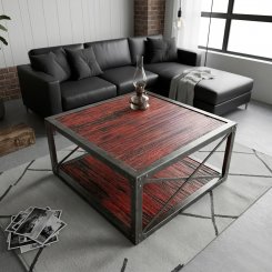 Soffbord Hamblin Industri röd-svart 100x100x50cm