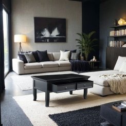 Soffbord Laxbacken Svart 110x60x50cm
