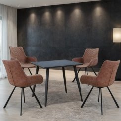 matgrupp svart bord och fyra stolar