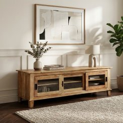 TV bänk Dhariwal Sand glas 150x50x50cm