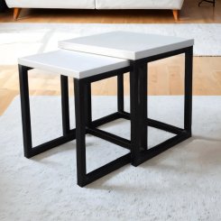 Satsbord Medvik Vit 42x40 x Höjd 45cm. 36x37 x Höjd 42cm
