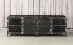 TV bänk Bone Svart metall B180xD50xH60cm