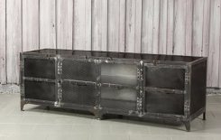 TV bänk Bone Svart metall B180xD50xH60cm