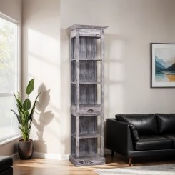 Bokhylla Belle Grå djupborstad 50x 38,5 x197cm