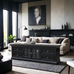 TV bänk Halvik Svart 180x50x56cm