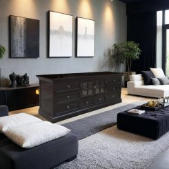 TV bänk Lerviken Svart 180x50x65cm