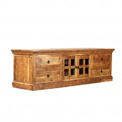 TV Bänk Diu natur 4 lådor + glasdörr 180x50x55cm