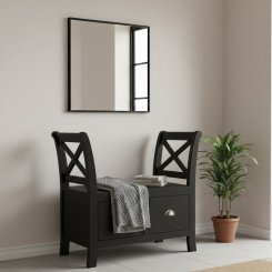 Sittbänk Uddstorp Svart lådor 80x43x76cm