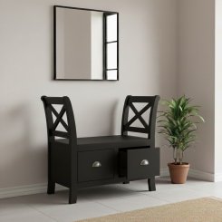 Sittbänk Uddstorp Svart lådor 80x43x76cm