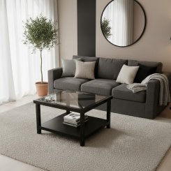 Soffbord Robertsfors Svart 80x80x50cm