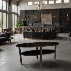 Soffbord Dreys Oval Svart 135x70x55cm