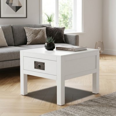 Soffbord Zelmie Vit lådor 60x60x50cm