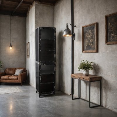 Skåp Class Svart metall B50xD40xH195cm