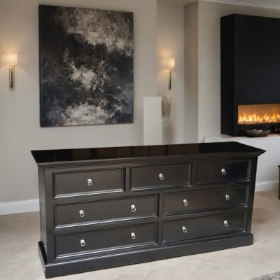 Byrå Trundön Svart 185x45x86cm