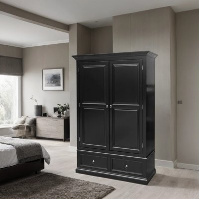 Garderob Chris Svart 132x56x198cm
