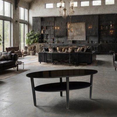 Soffbord Dreys Oval Svart 135x70x55cm